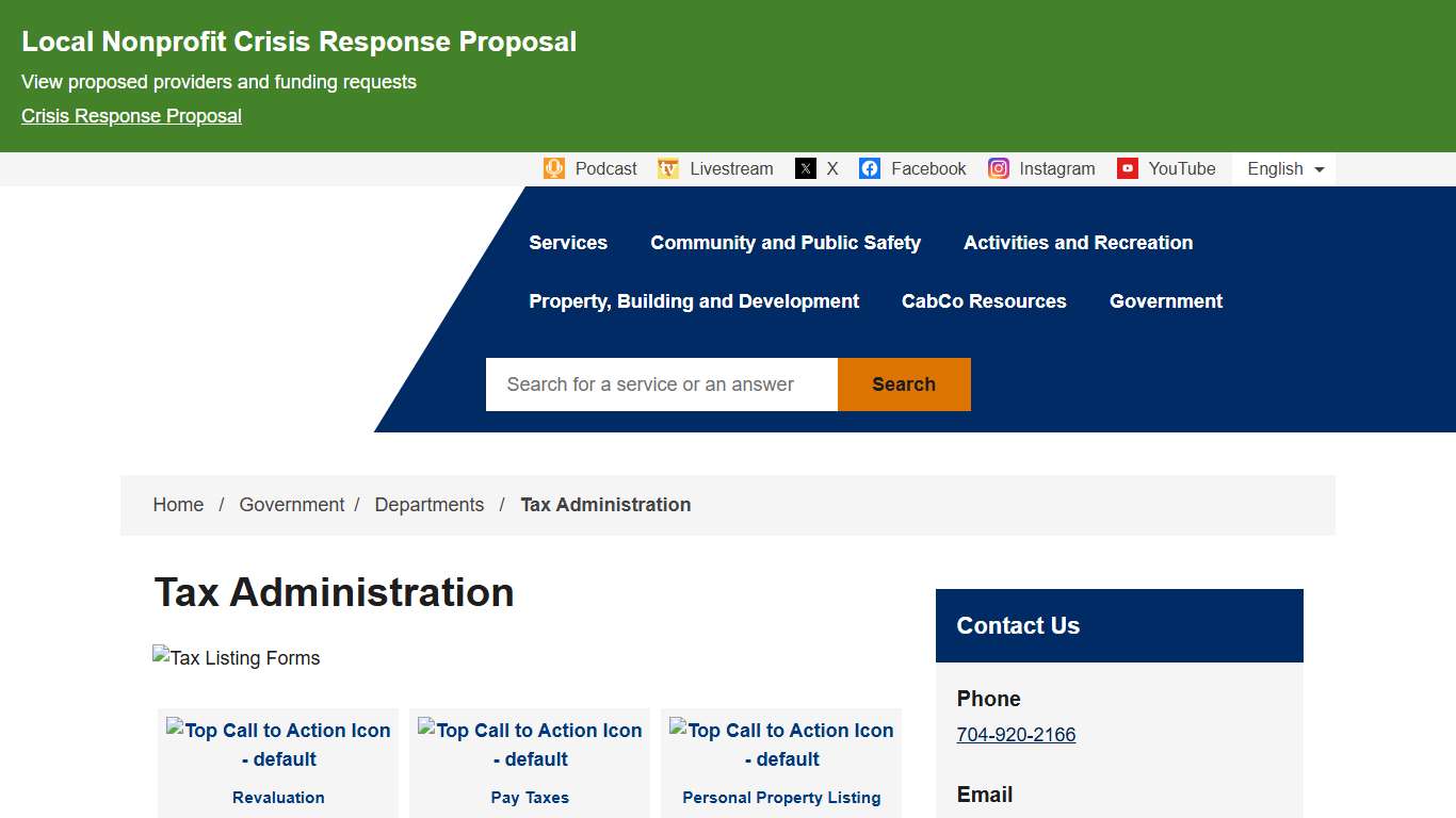 Tax Administration Cabarrus County